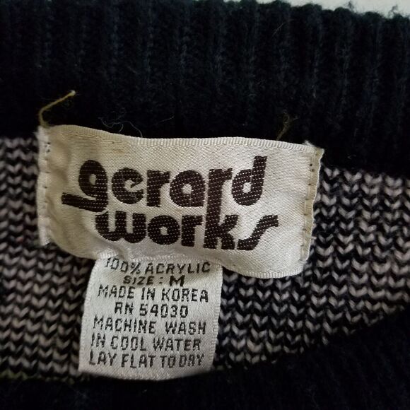 Vintage 90s Gerard Works Snowflake Nordic Loud Knit Sweater Womens M HK Pastel - Picture 5 of 5